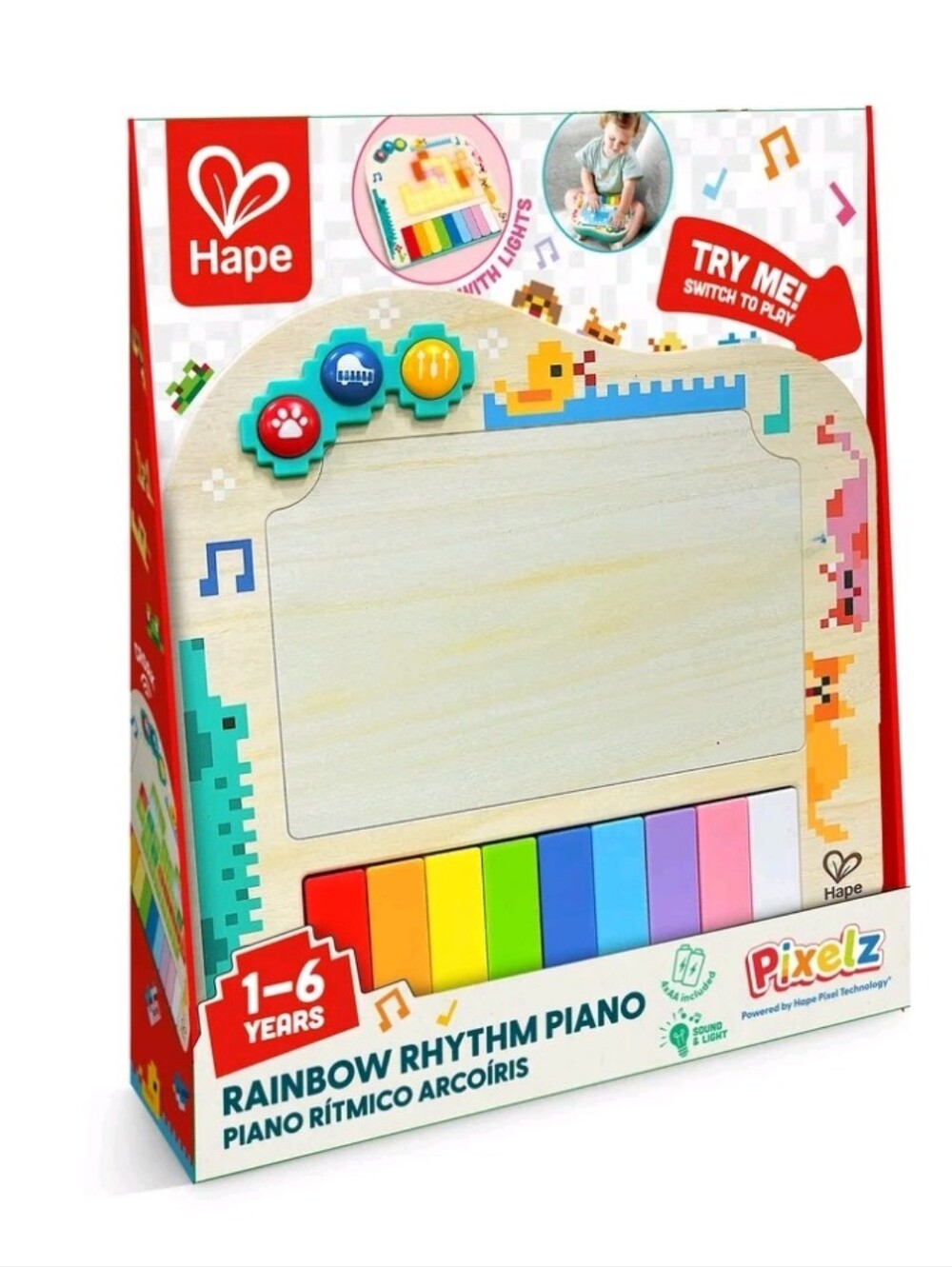Hape Rainbow Rhythm Piano - Multicolor Kids Musical Toy